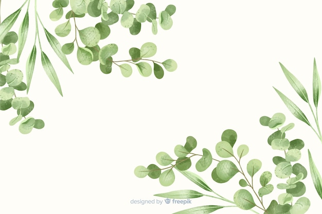 Abstrato de quadro de folhas verdes