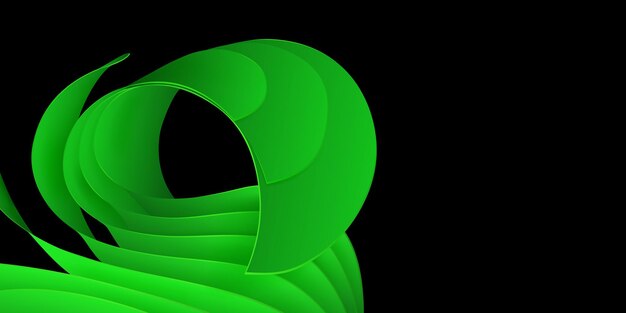 Abstrato de superfícies volumétricas curvas em cores verdes