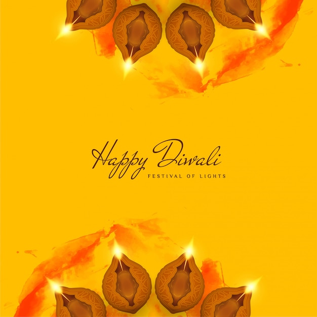 Abstrato decorativo feliz Diwali amarelo