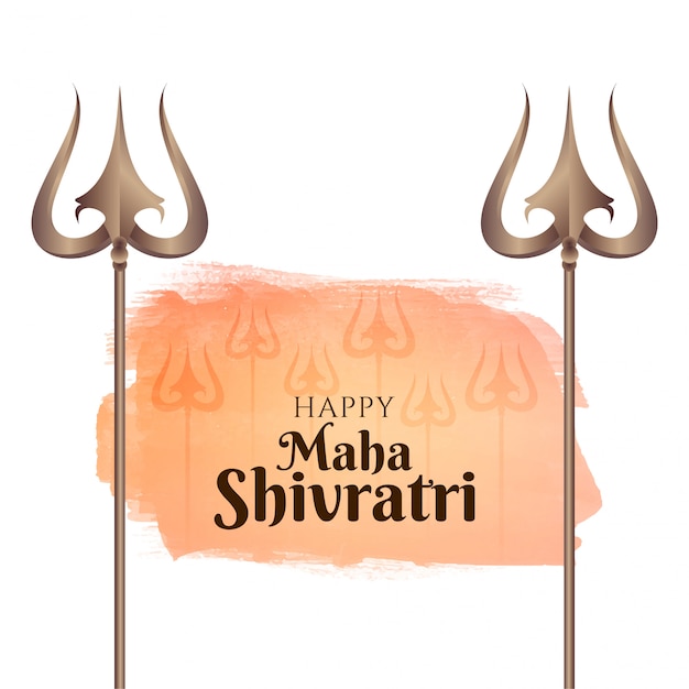 Abstrato religioso maha shivratri saudação com trishul