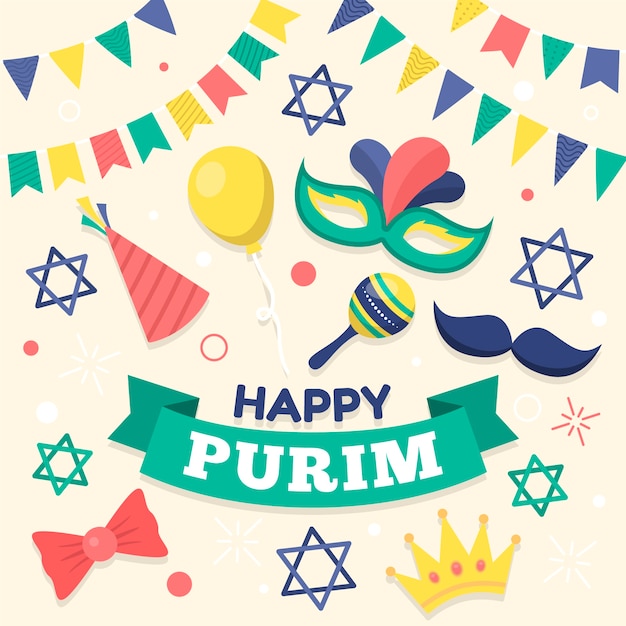 Acessórios para carnaval de feliz dia de purim