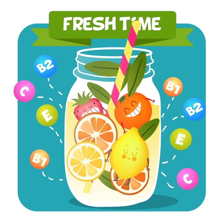 Vetor grátis ácido fundo suco de frutas