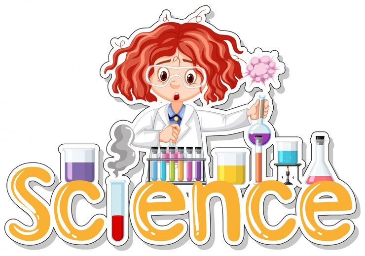 Vetor grátis adesivo com cientista fazendo experimento