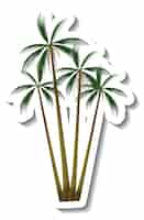 Vetor grátis adesivo coqueiro tropical em fundo branco
