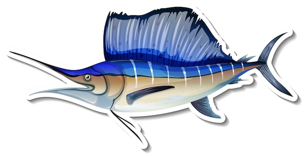 Adesivo de animal de peixe marlin