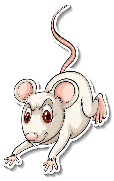 Adesivo de animal de rato branco