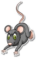 Adesivo de animal de rato cinza