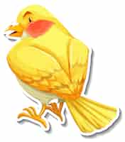 Vetor grátis adesivo de animal pequeno pássaro amarelo