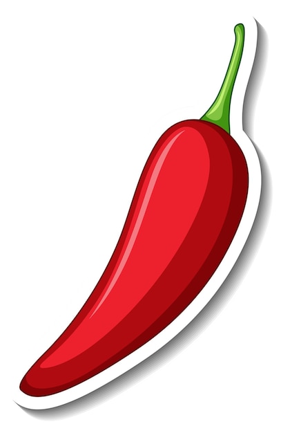 Vetor grátis adesivo de desenho animado de pimenta vermelha