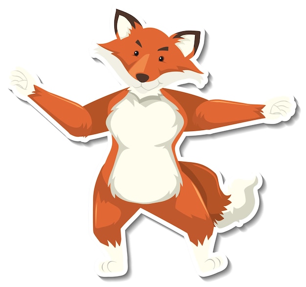Adesivo de desenho animado de um animal dançando raposa