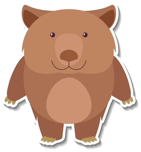 Adesivo de desenho animado de urso pardo