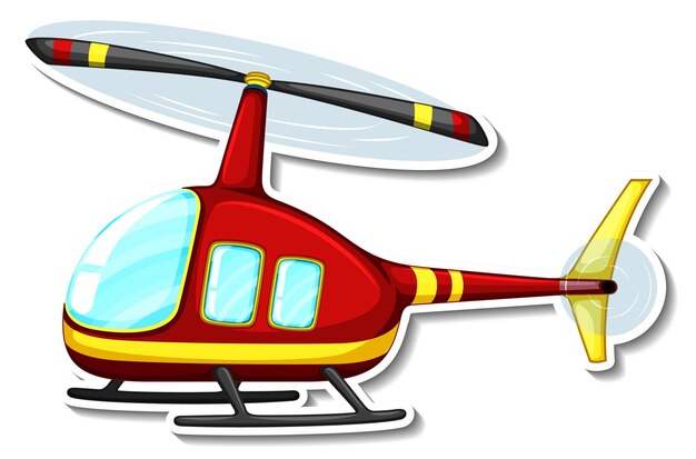 Adesivo de desenho de helicóptero em fundo branco