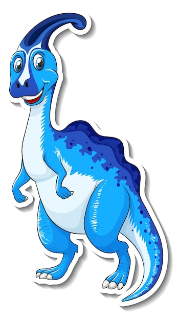 Adesivo de personagem de desenho animado de dinossauro Parasaurolophus