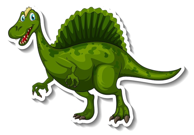 Vetor grátis adesivo de personagem de desenho animado de dinossauro spinosaurus