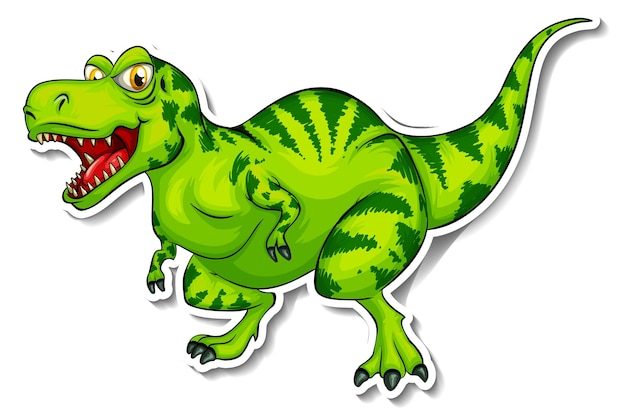 Tyrannosaurus Dinossauro Desenho Animado Personagem Etiqueta