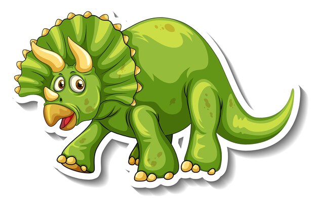 Adesivo de personagem de desenho animado de dinossauro triceratops