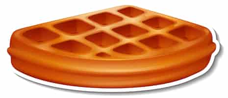 Vetor grátis adesivo de waffle em fundo branco