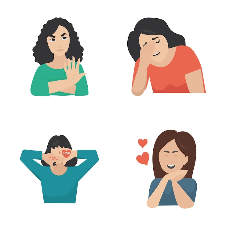 Vetor grátis adesivos femininos