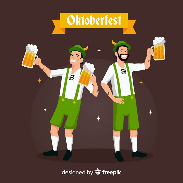 Adoráveis personagens comemorando oktoberfest