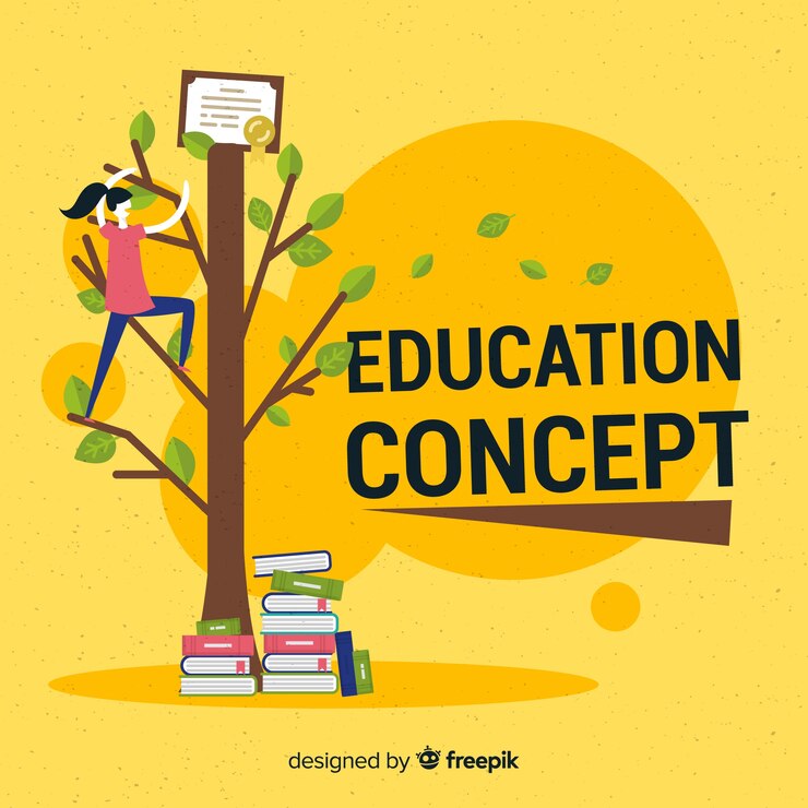 Vetor grátis adorável conceito de educação com design plano