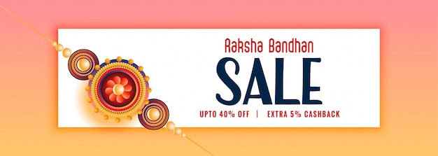 Vetor grátis adorável raksha bandhan banner de venda com rakhi