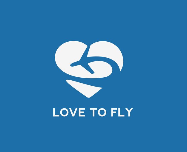 Adoro voar design de modelo de logotipo