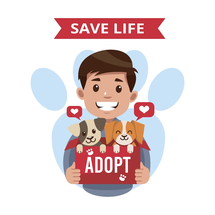 Vetor grátis adote um conceito de animal de estimação