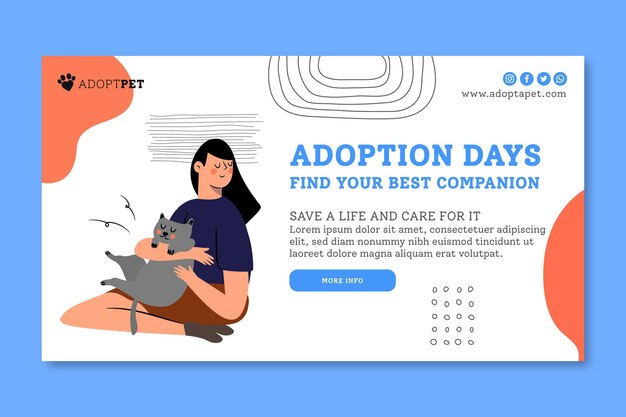 Adote um modelo de banner para animais de estimação