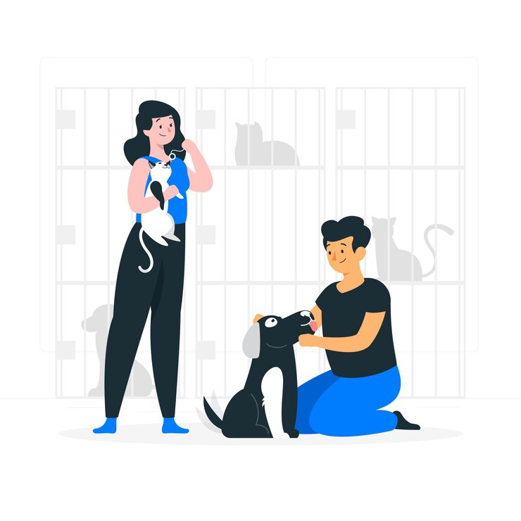Vetor grátis adote uma ilustração do conceito de animal de estimação