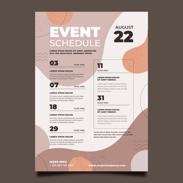 Agenda de modelo de evento plano