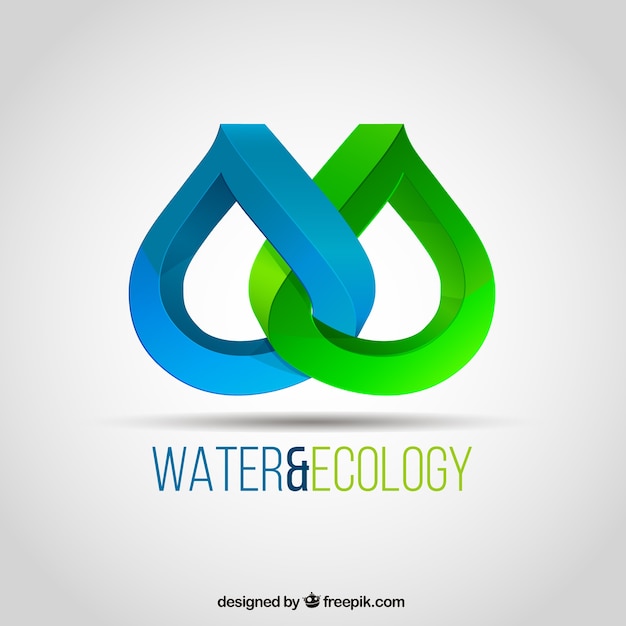 Vetor grátis Água e ecologia logotipo