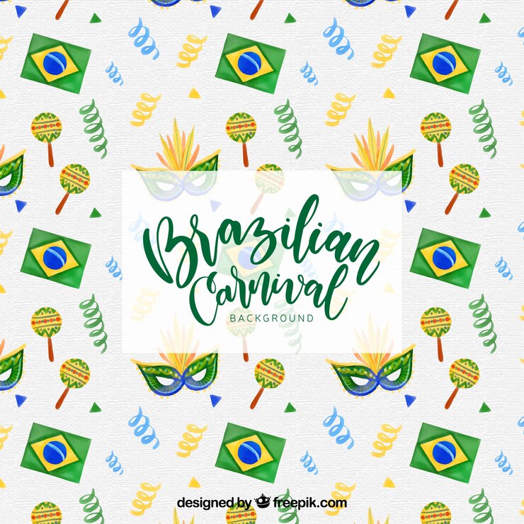 Vetor grátis aguarela de fundo de carnaval brasileiro