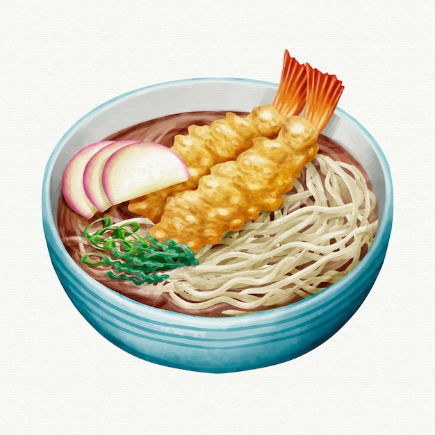 Vetor grátis aguarela toshikoshi soba