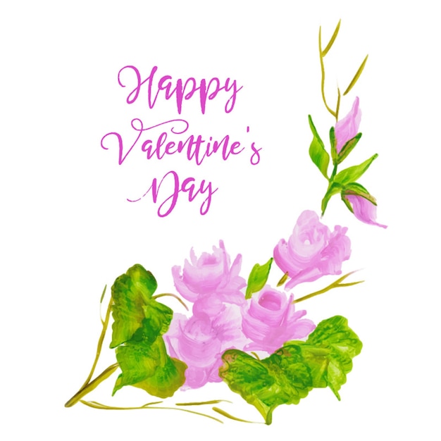 Aguarela valentine floral background