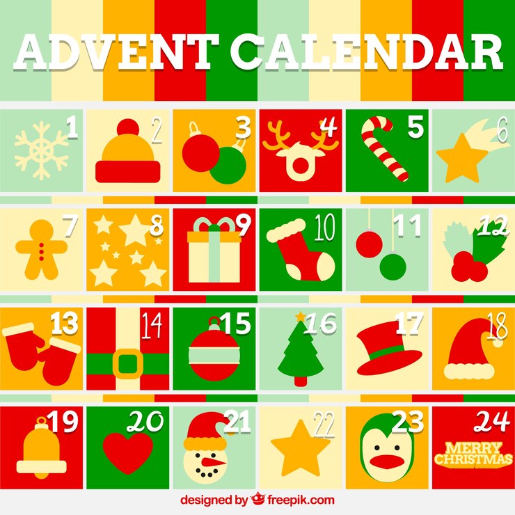Vetor grátis alegre calendário feliz natal