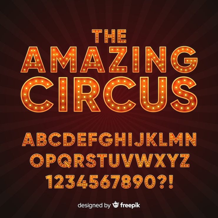 Vetor grátis alfabeto circo