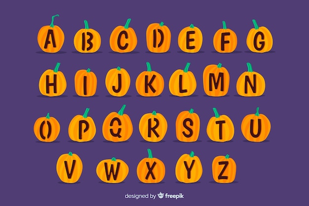 Alfabeto de abóbora de Halloween