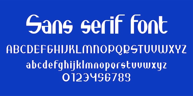 Vetor grátis alfabeto de fonte sem serifa