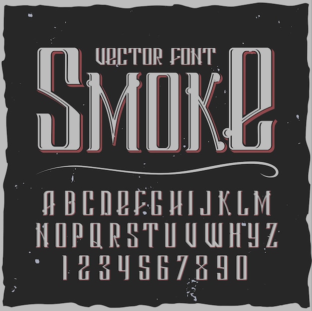 Alfabeto de fumaça com estilo vintage
