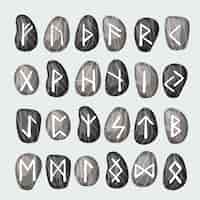 Vetor grátis alfabeto de runas viking desenhado à mão