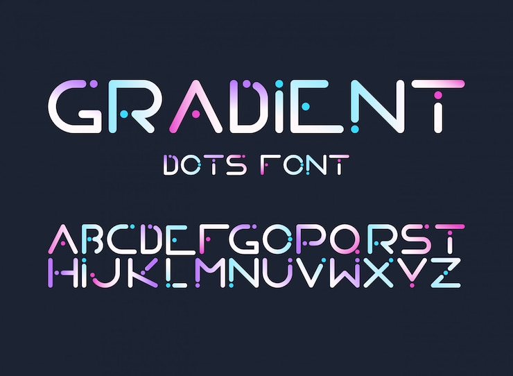 Vetor grátis alfabeto inglês gradiente letras plana vector conjunto