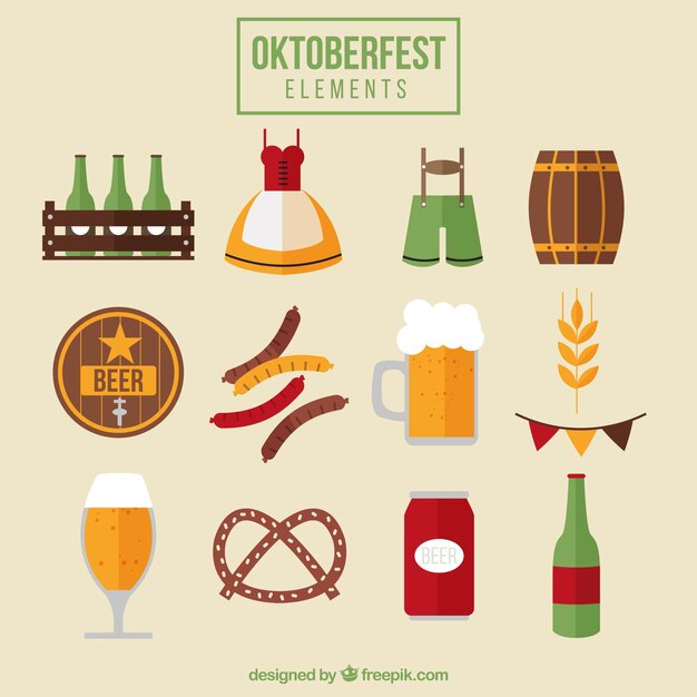 Alimentos e itens para o festival Oktoberfest