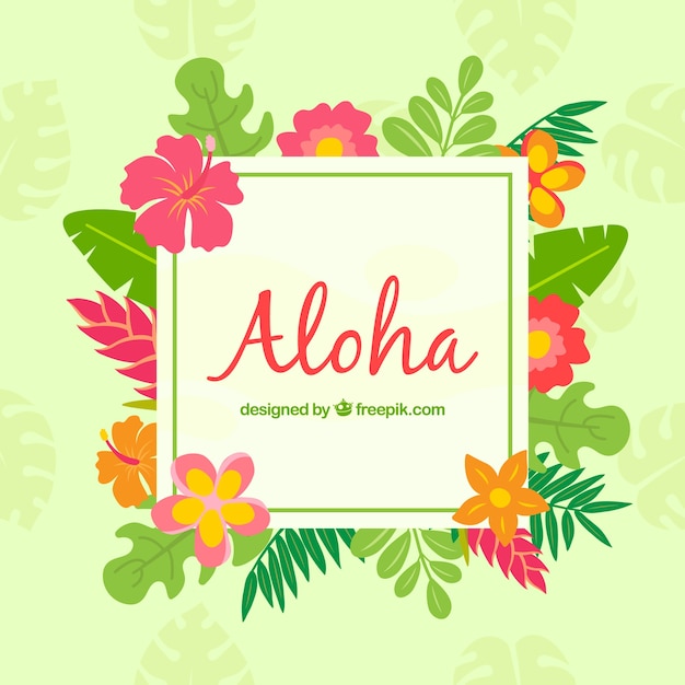 Aloha backgorund com flores tropicais