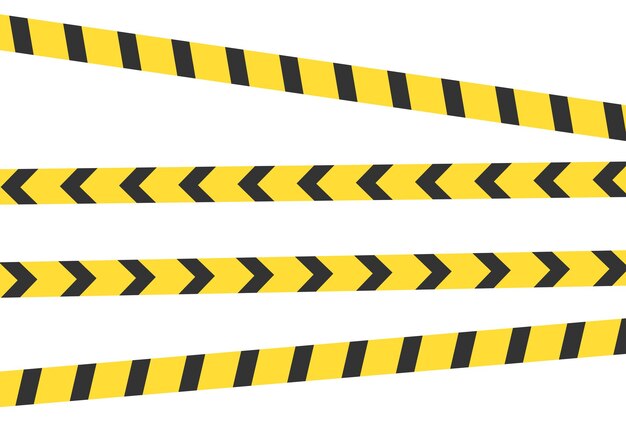 Amarelo Cuidado, aviso, atenção, sinal, fita, construção, símbolo, fita, polícia, ilustração vetorial