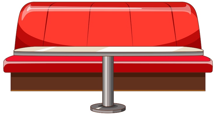 Vetor grátis american retro sofá de jantar isolado