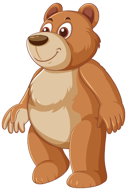Vetor grátis amigável urso de desenho animado de pé