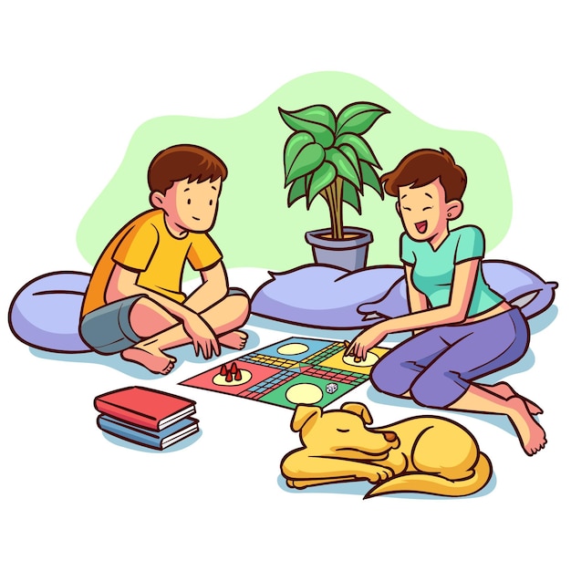 Amigos jogando ludo