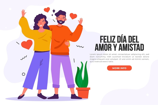 Vetor grátis amor dia feliz casal e plantas