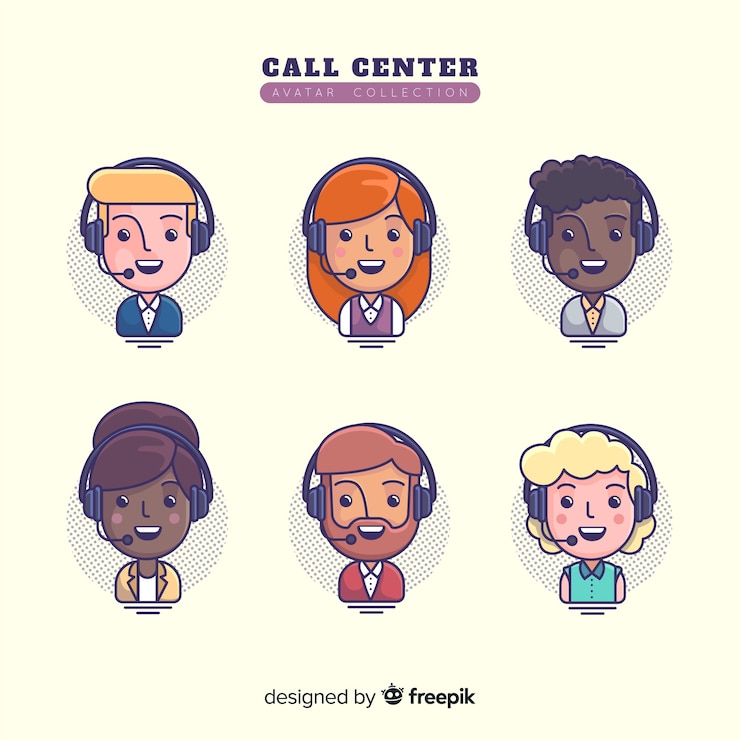 Vetor grátis amostra de avatares de call center