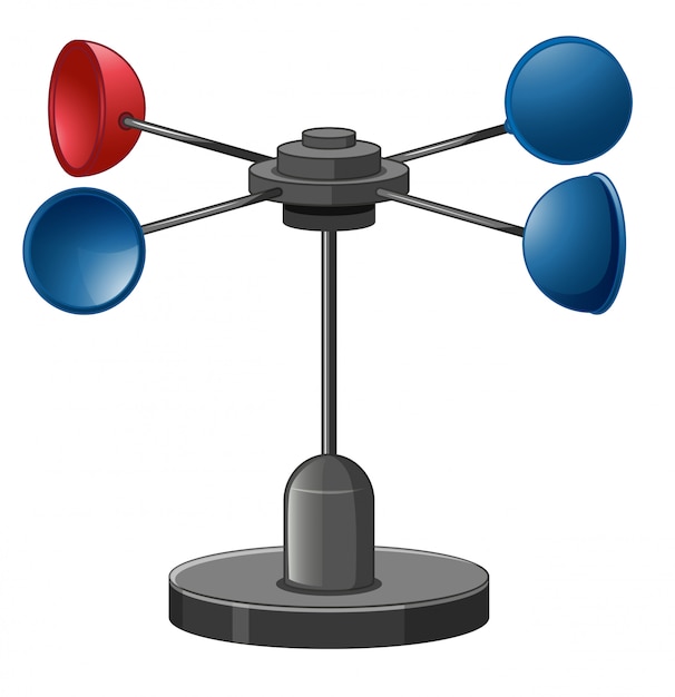 Vetor grátis anemômetro em fundo branco